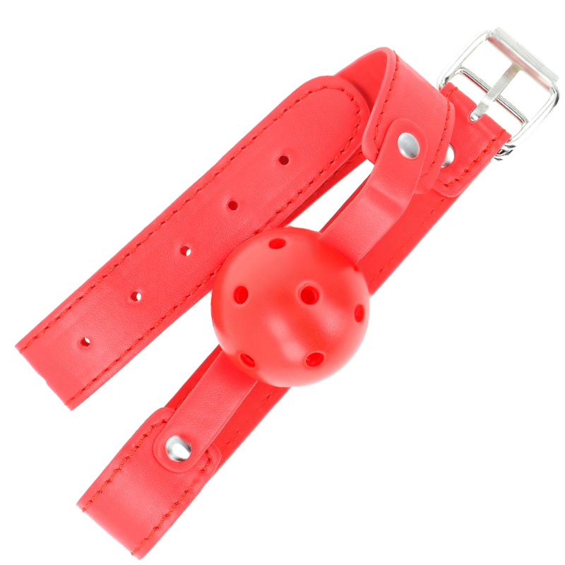 Bâillon-boule respirant rouge