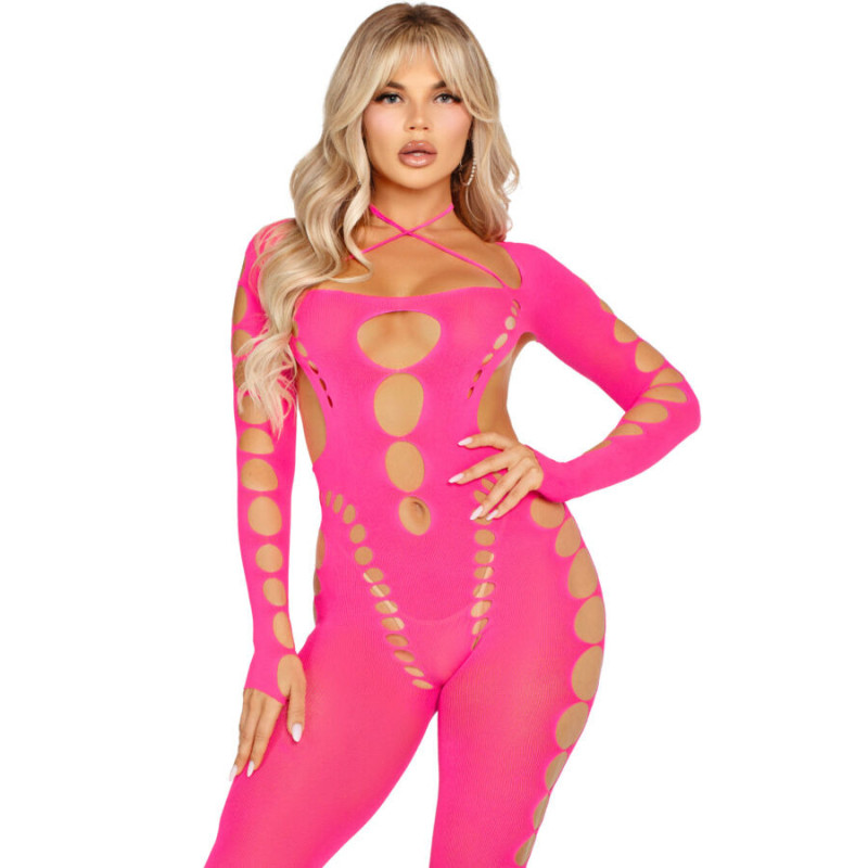 Bodystocking rose dos ouvert TU