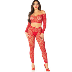 Crop top et bas rouges TU