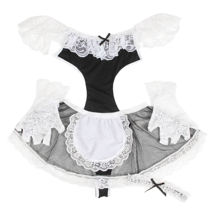 Disfraz de Criada Sexy Negro y Blanco