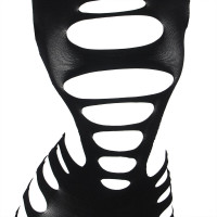 Robe résille noire à manches longues