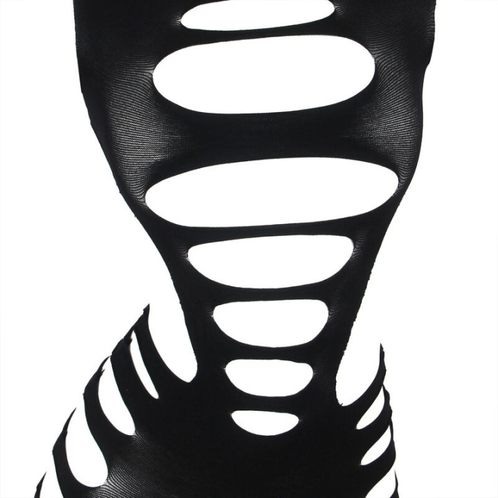 Robe résille noire à manches longues