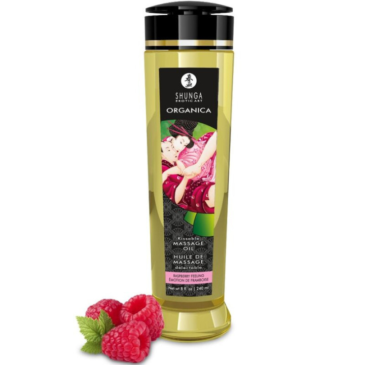 Huile de massage bio à la framboise 240 ml