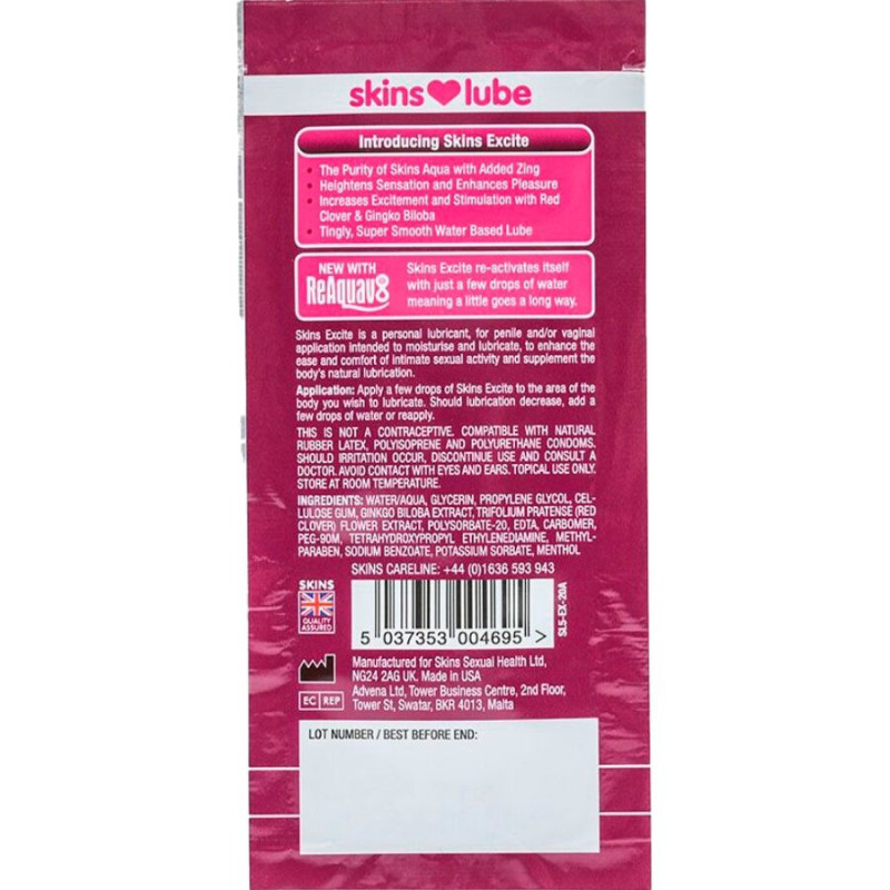 Excite Lubrifiant à base d'eau unidose 5 ml