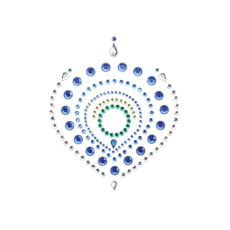 Adhésif vert flamboyant bijoux bleu
