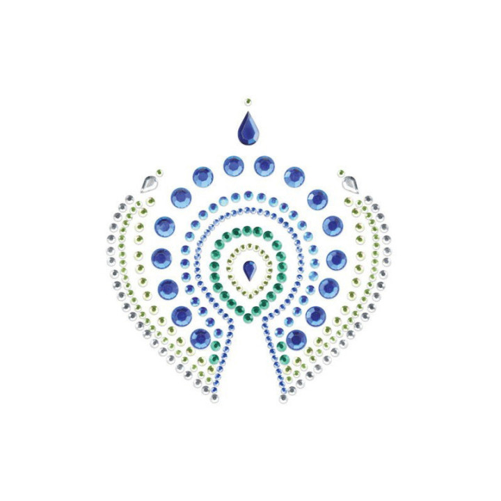 Adhésif vert flamboyant bijoux bleu