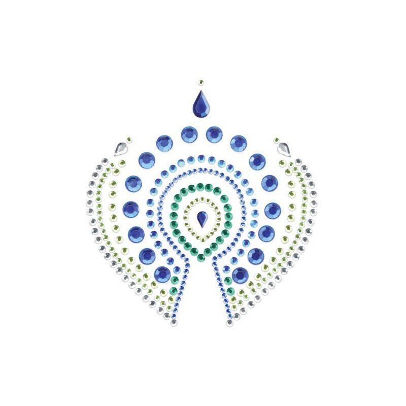 Adhésif vert flamboyant bijoux bleu