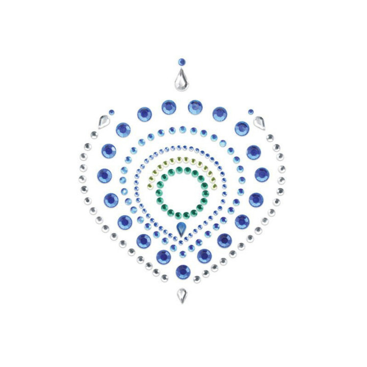 Adhésif vert flamboyant bijoux bleu