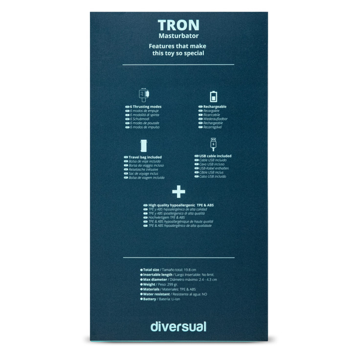 Tron Masturbateur Automatique Noir