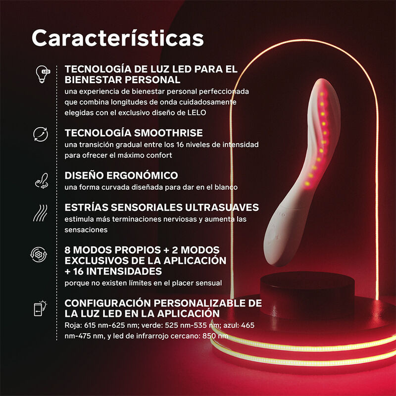 Lelo Mona Spectra masseur intime à lumière rouge
