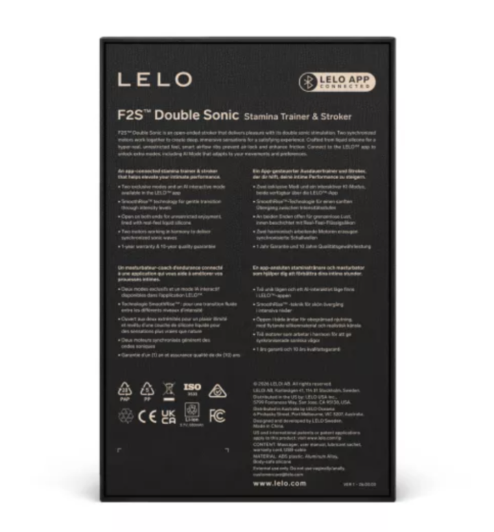 Lelo F2S Double Sonic Masturbateur sonique rouge