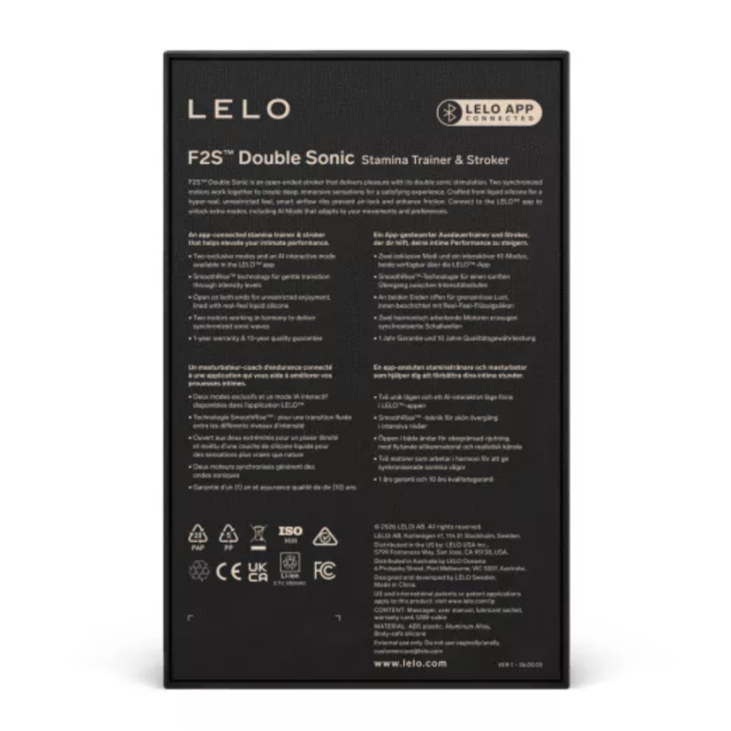 Lelo F2S Double Sonic Masturbateur sonique rouge