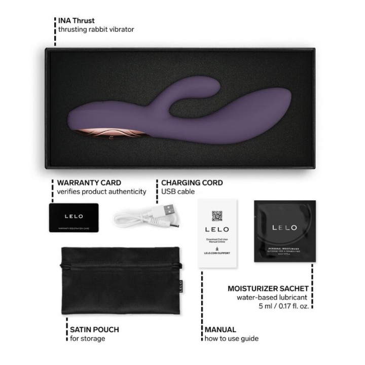 Lelo Ina Thrust vibromasseur rabbit à va-et-vient violet