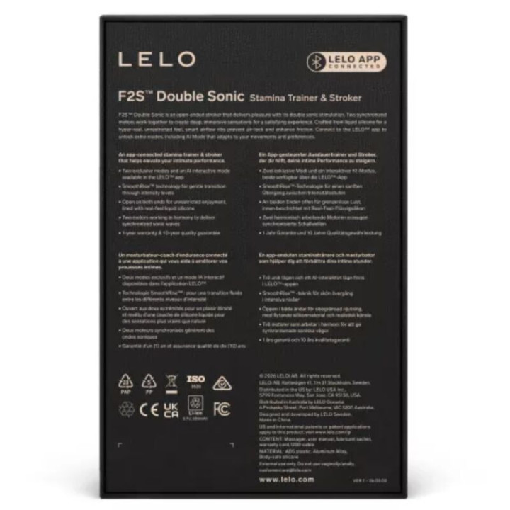 Lelo F2S Double Sonic masturbateur bleu-vert