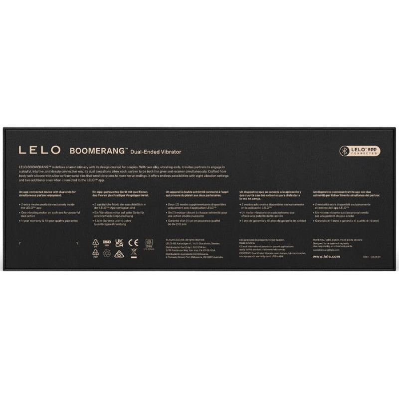 Lelo Boomerang vibromasseur double extrémité corail