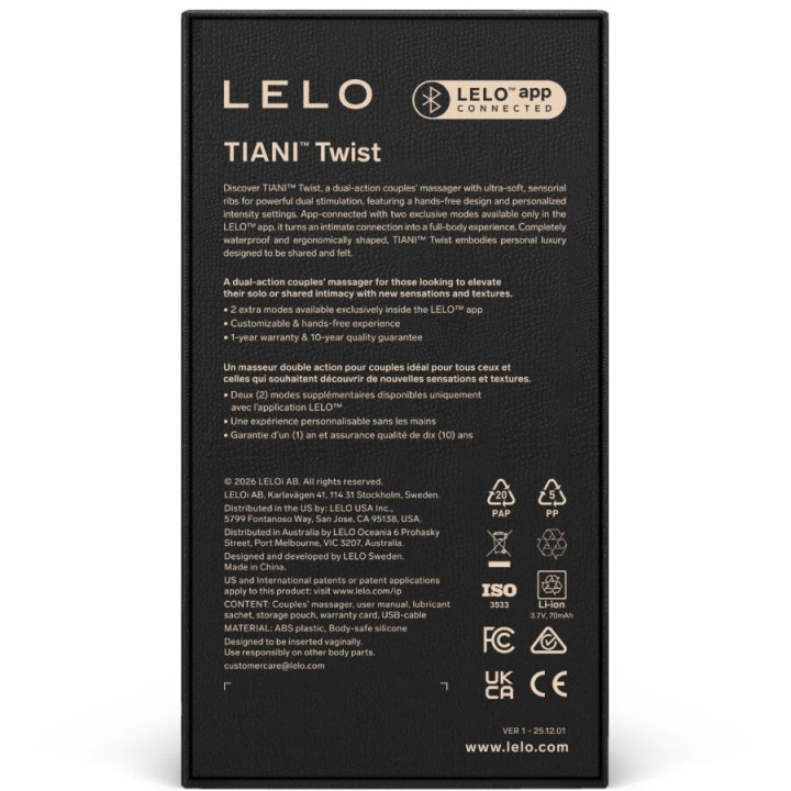Lelo Tiani Twist Vibrador para Parejas Rosa