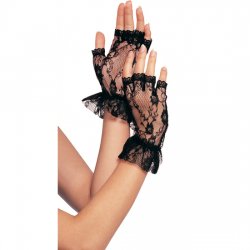 Mitaines dentelle noirs de Leg Avenue