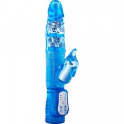 Vibrateur avec bleu de stimulateur clitoridien