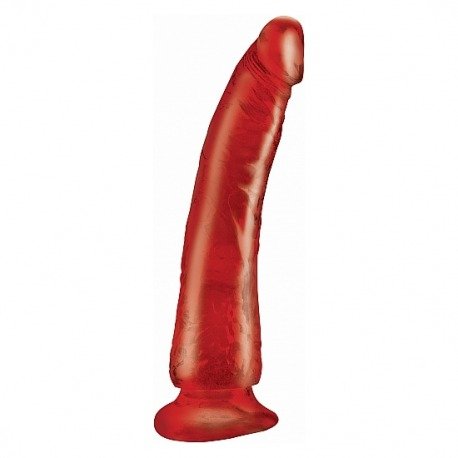 Gelée gode Slim Basix 19 cm rouge
