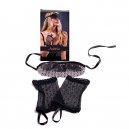 Gants romantiques noirs et bandeau ensemble