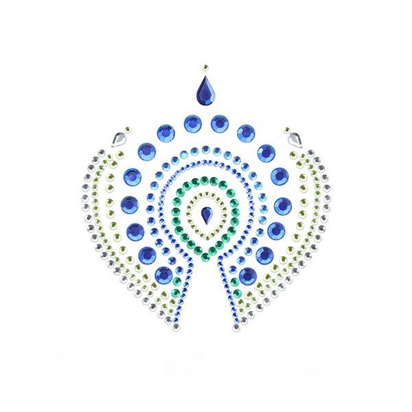 Adhésif vert flamboyant bijoux bleu