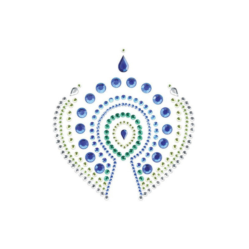 Adhésif vert flamboyant bijoux bleu