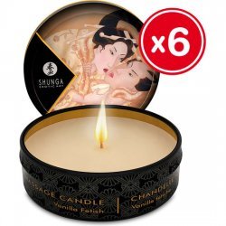 Shunga Bougie de Massage à la Vanille 6 x 30 ml