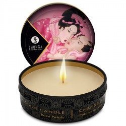 Bougie de massage pétales Shunga parfumée de rose