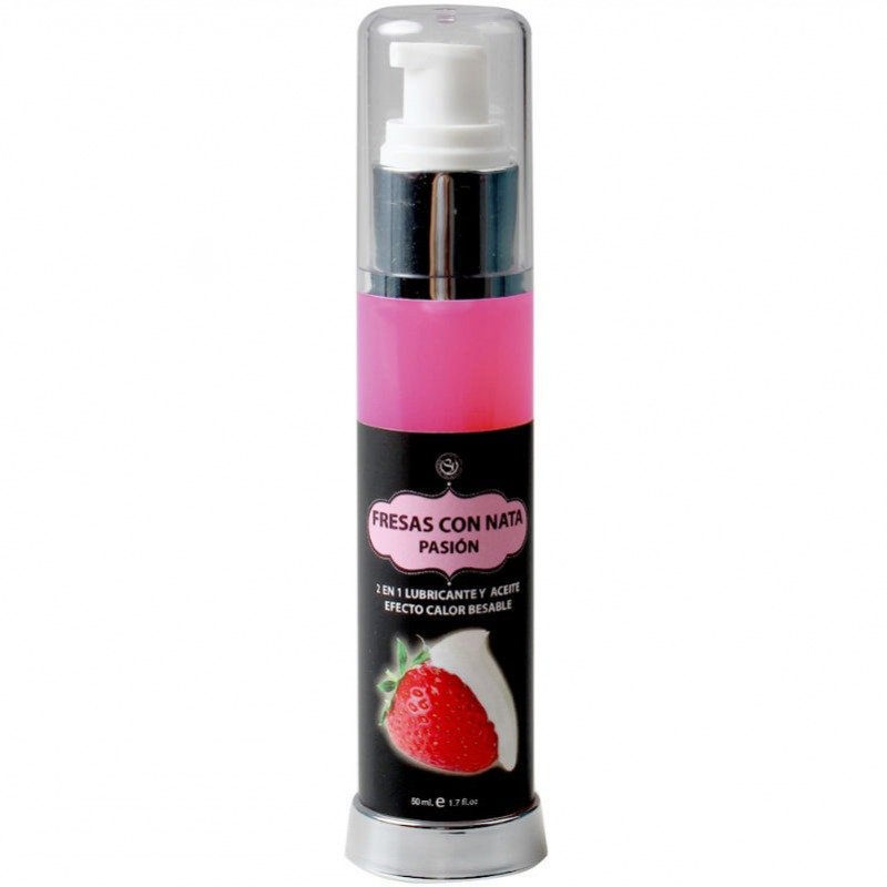 Aceite y Lubricante 2 en 1 Efecto Calor Fresas Nata