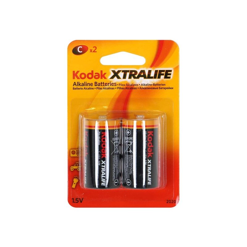 Set 2 Pilas Alkalinas C LR14 Xtralife Kodak