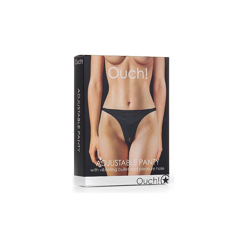 Tanga Ajustable Negro con Bala Vibradora