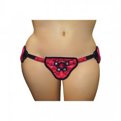 Sportsheets harnais avec Corsett Strap-On rouge satin Plus la taille