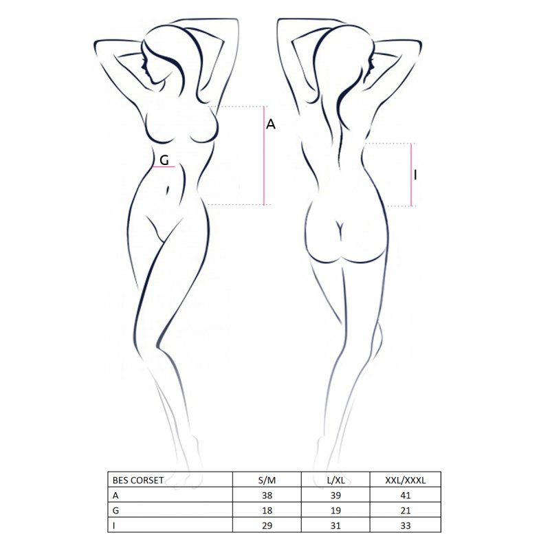 Bes Corset Fetish Negro con Liguero y Tanga
