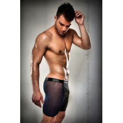 Boxer Negro Transparente Largo Cuero
