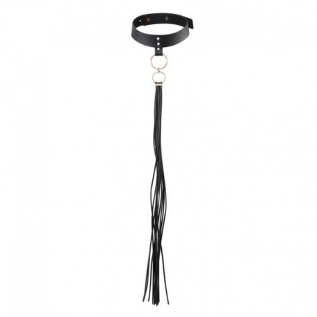 Maze Collar BDSM con Flecos Negro