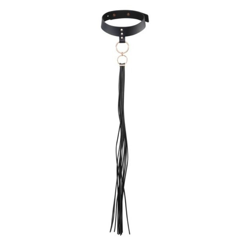 Maze Collar BDSM con Flecos Negro