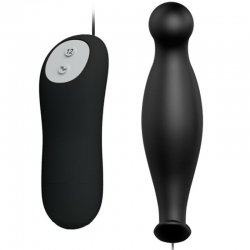 Love Plug Anal Silicona 12 Modos Vibración Negro