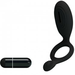 Anillo Vibrador con Estimulador Ethel Negro