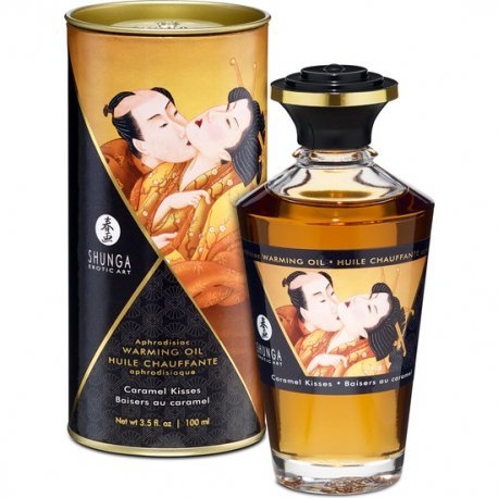 Shunga Aceite Efecto Calor Besos de Caramelo 100 ml