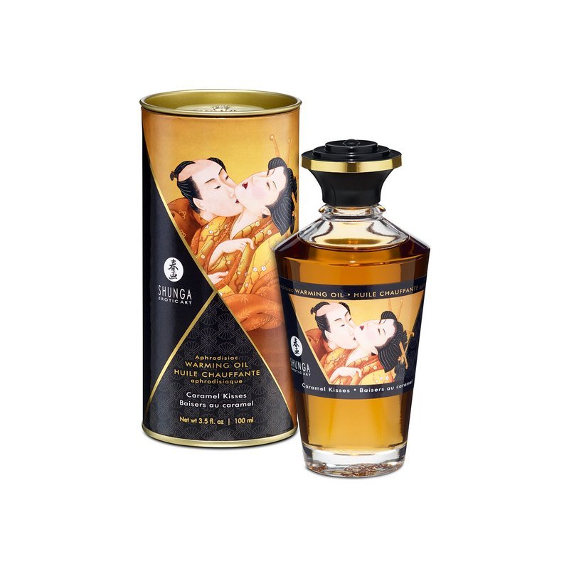 Shunga Aceite Efecto Calor Besos de Caramelo 100 ml