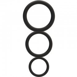 Round Cock Ring Set Noir