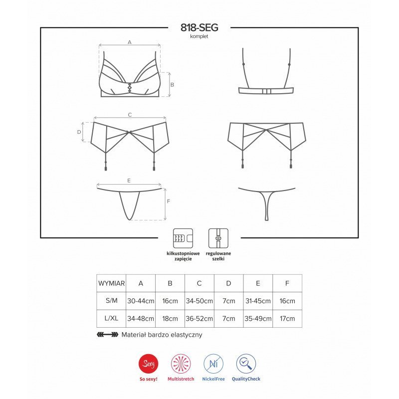 Conjunto Sexy 818-Seg-1 Set Negro