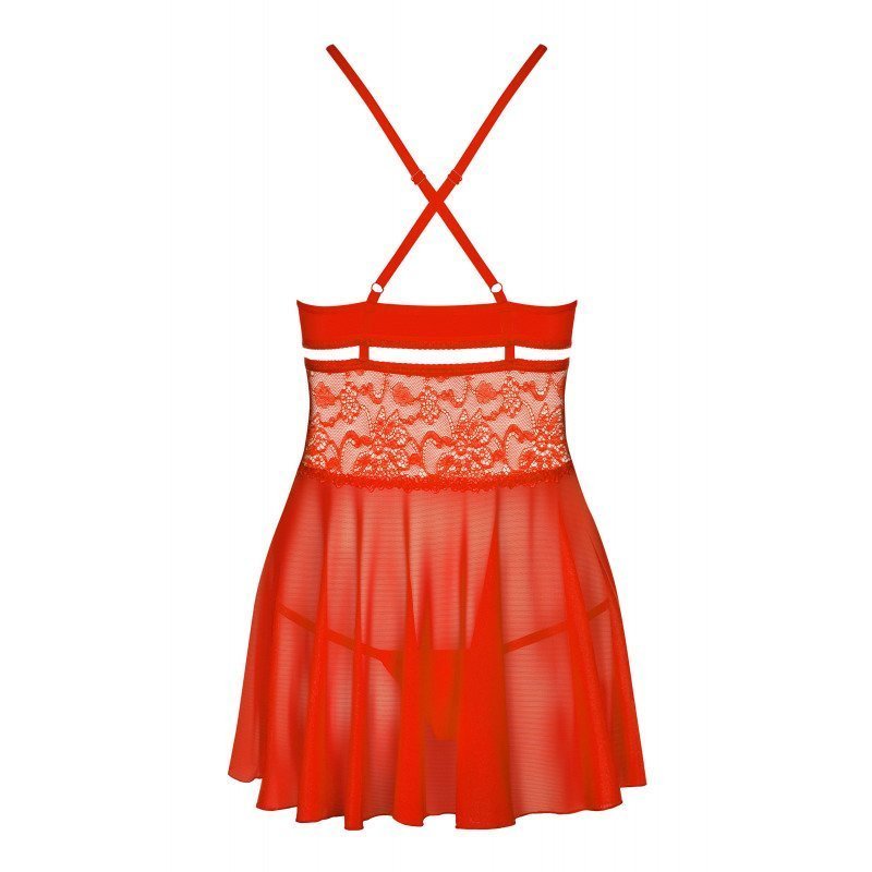 Picardías 838-Bab-3 Babydoll Rojo