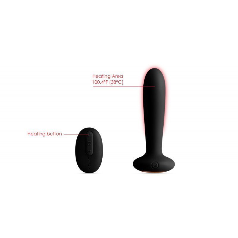 Primo Plug Anal Heating Control Remoto 12 cm Negro