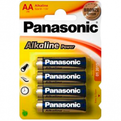 Batterie Panasonic Bronze alcalines AA 4 PCs.