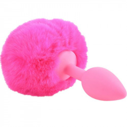 Queue de lapin rose en silicone plug