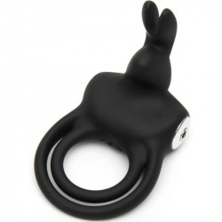 Joyeux lapin Ring Vibrator Rechargeable Noir