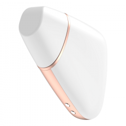 Stimulateur de triangle amoureux blanc de satisfateur