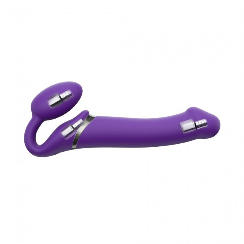 Arnés Doble Vibrador Strap-on-me Morado Talla L