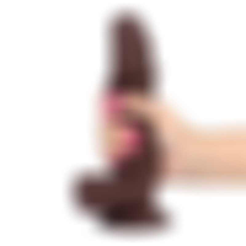 Slidy Gode Réaliste Dual Layer Rétractable 8 Marron